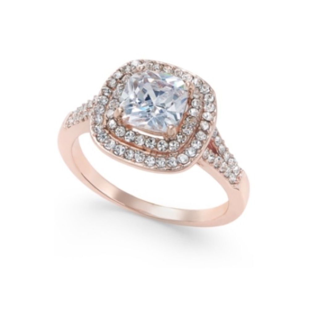 Charter Club Double Halo Crystal Center Ring,  Rose Halo Crystal Center Ring